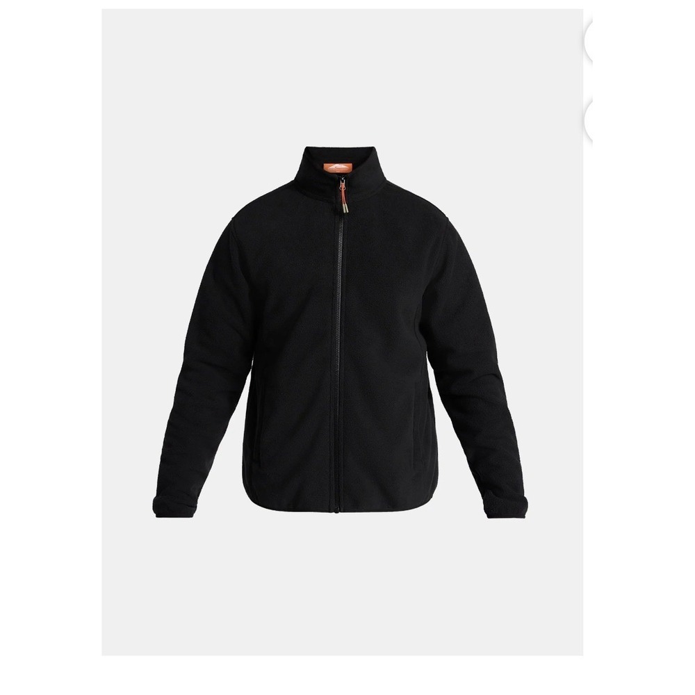 Ozark Trail Men's L Polar Fleece Jacket BLACK Zip Front Mock Neck Coat NWT